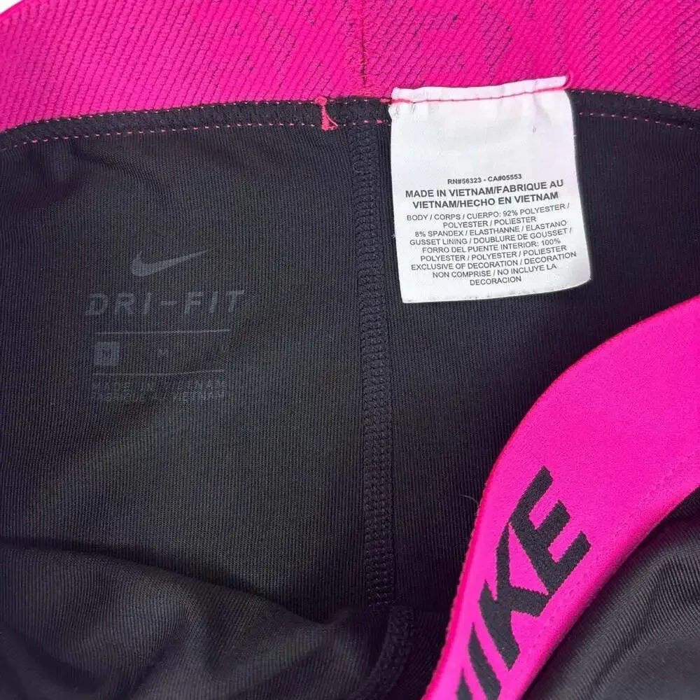 Nike Pro Dri-FIT Kids/Girls Black and Pink Capri Training Leggings